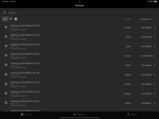 Sea-Air Logistics Dashboard iPad 應用截圖