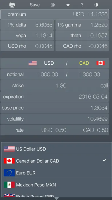 FX Option Screenshots
