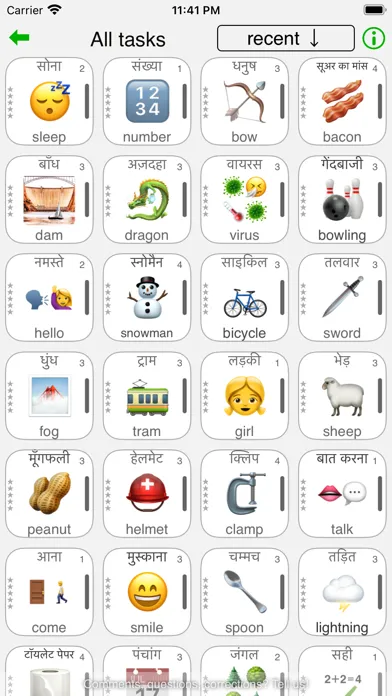 Capturas de pantalla de Hindi - learn words easily