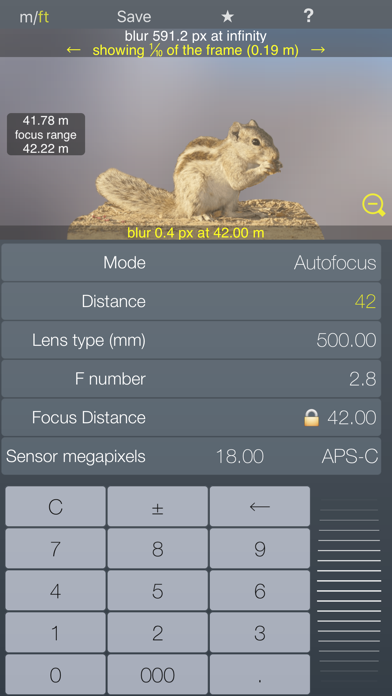 Focus / DOF hyperfocal calculator depth of field Ekran Görüntüleri
