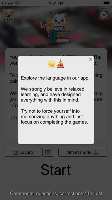 Capturas de tela do Thai 500 - learn words