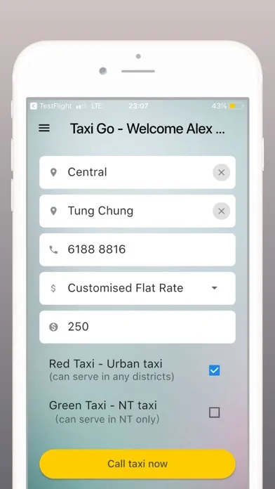 Tangkapan layar TaxiGo HK