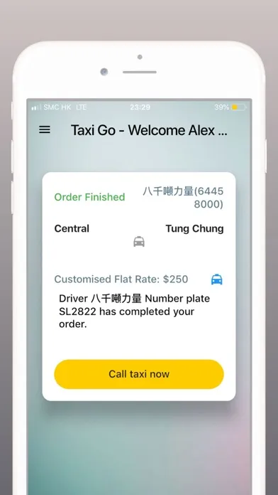 Tangkapan layar TaxiGo HK