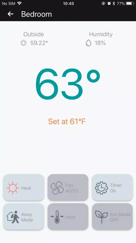 Zrzuty ekranu Momentum Smart Thermostat