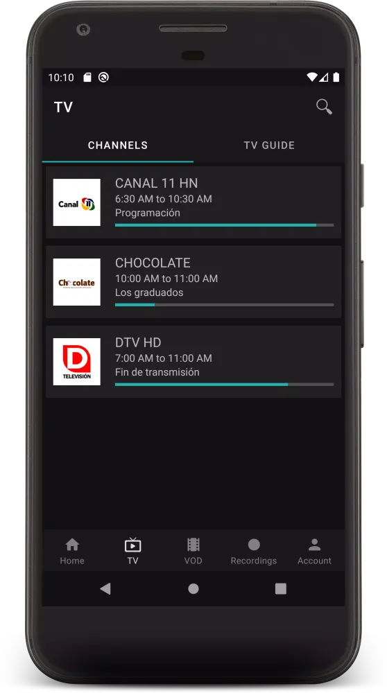 Zrzuty ekranu CaribTV