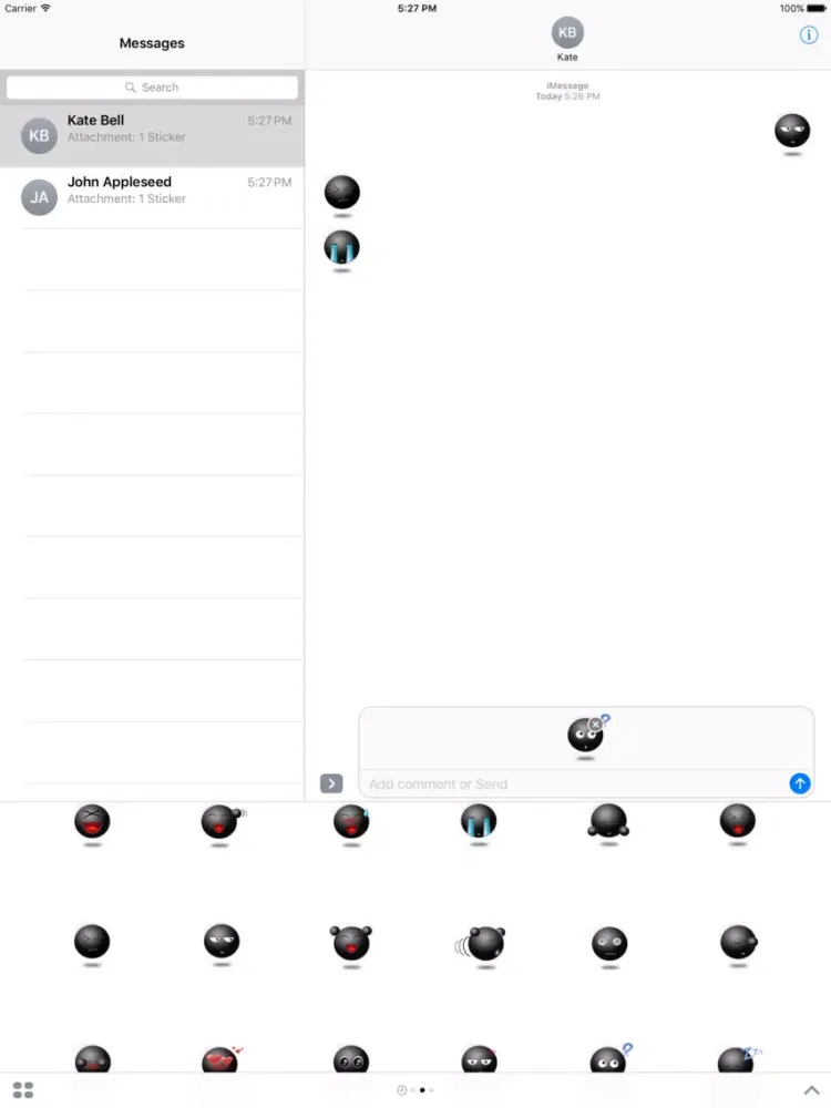 Black Emoticon iPad  سکرین شاٹس