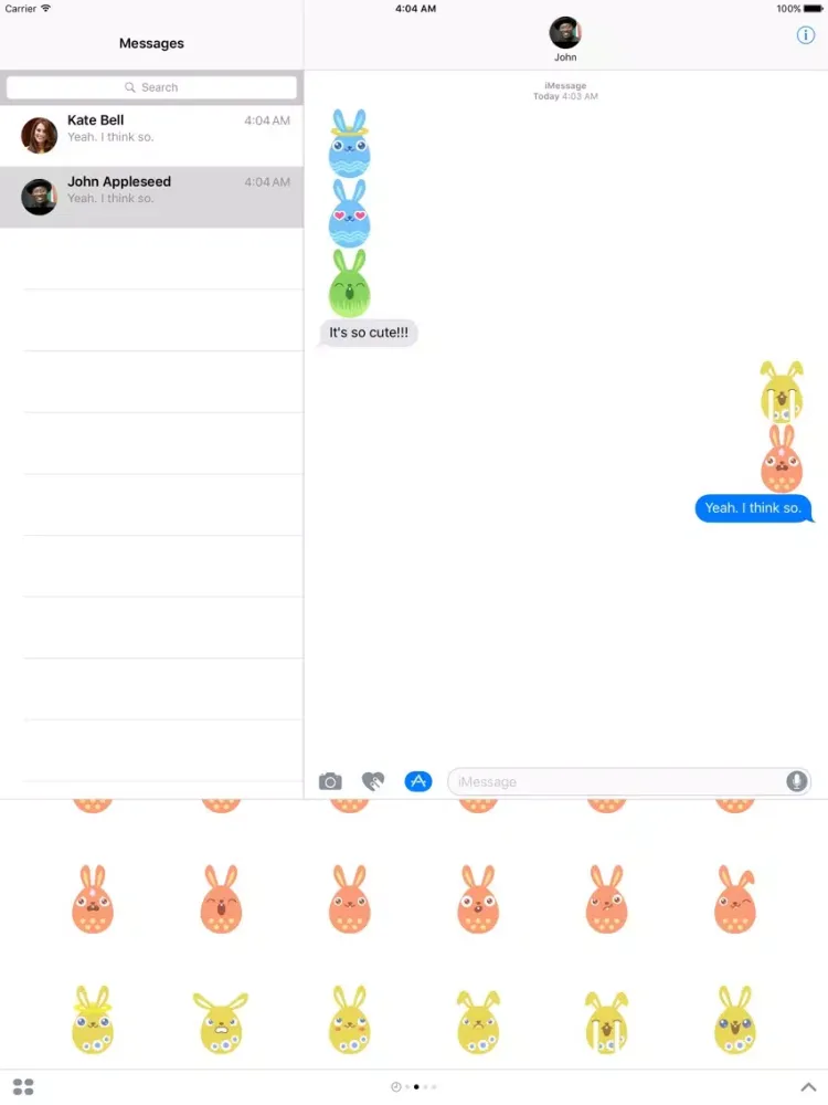 Cute Bunny Egg Sticker Pack iPad  Ekran Görüntüleri