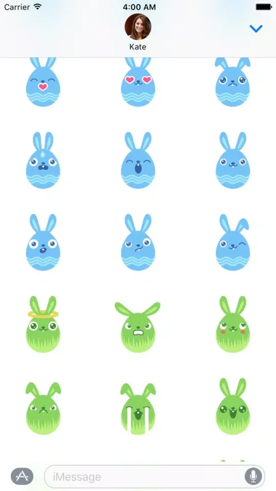 Cute Bunny Egg Sticker Pack Ekran Görüntüleri