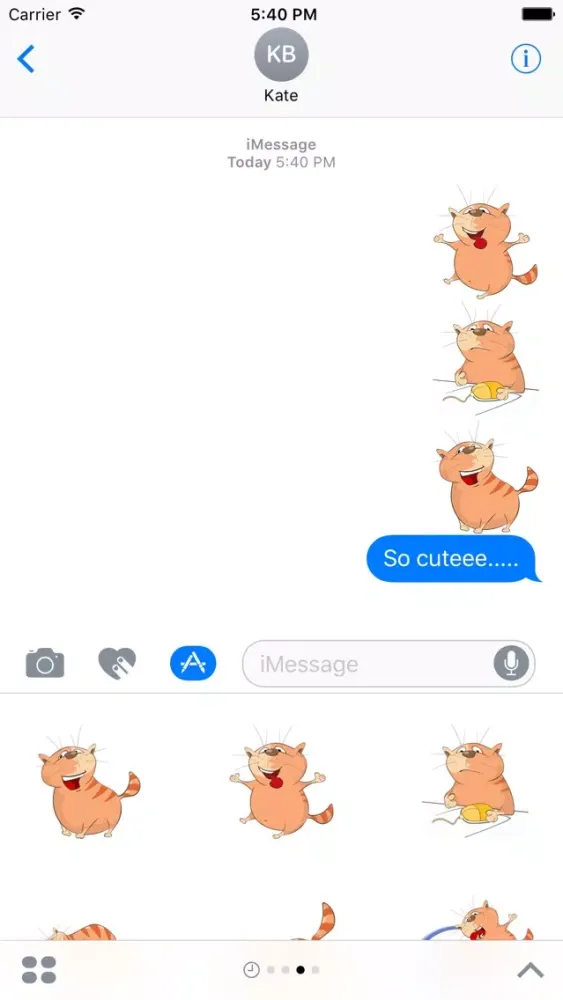 Tangkapan skrin Lazy Cartoon Kitty Sticker Pack