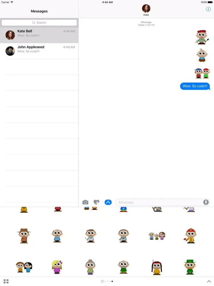 Ảnh chụp màn hình của Smiley Cartoon People Sticker Pack iPad 