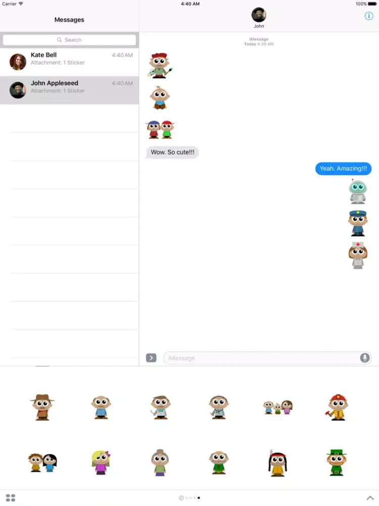 Ảnh chụp màn hình của Smiley Cartoon People Sticker Pack iPad 