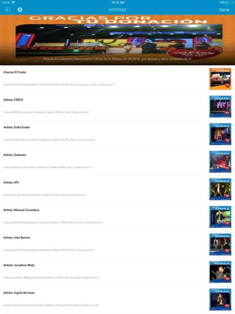 ภาพหน้าจอของ Teleton Panama iPad 