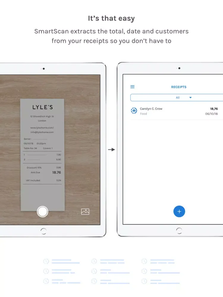 Capturas de tela do Holded Receipts for business iPad 
