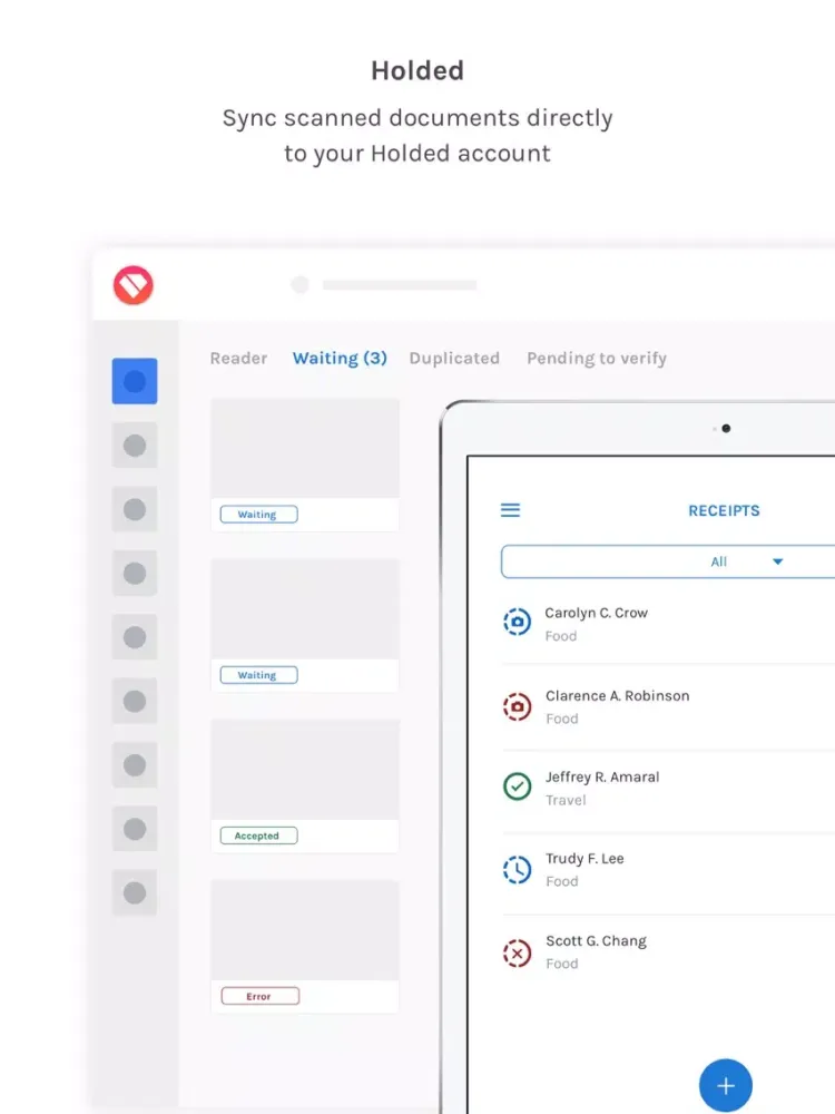 Capturas de tela do Holded Receipts for business iPad 