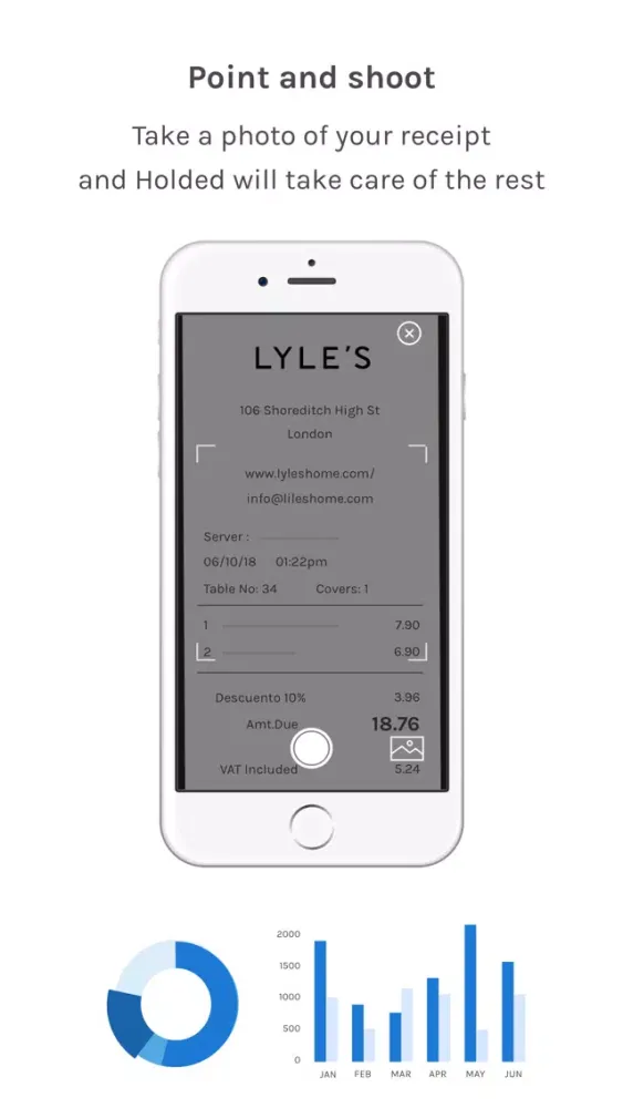 Capturas de tela do Holded Receipts for business