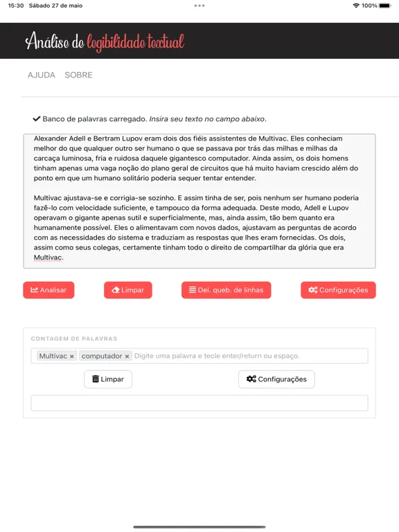 ALT - Legibilidade Textual iPad  Ekran Görüntüleri