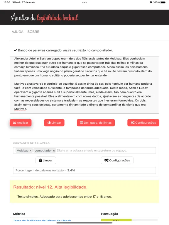 ALT - Legibilidade Textual iPad  Ekran Görüntüleri