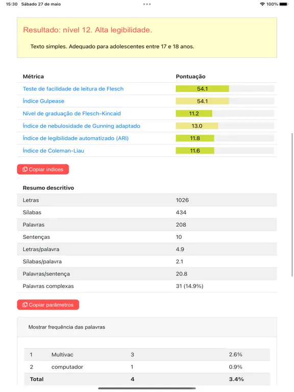 ALT - Legibilidade Textual iPad  Ekran Görüntüleri