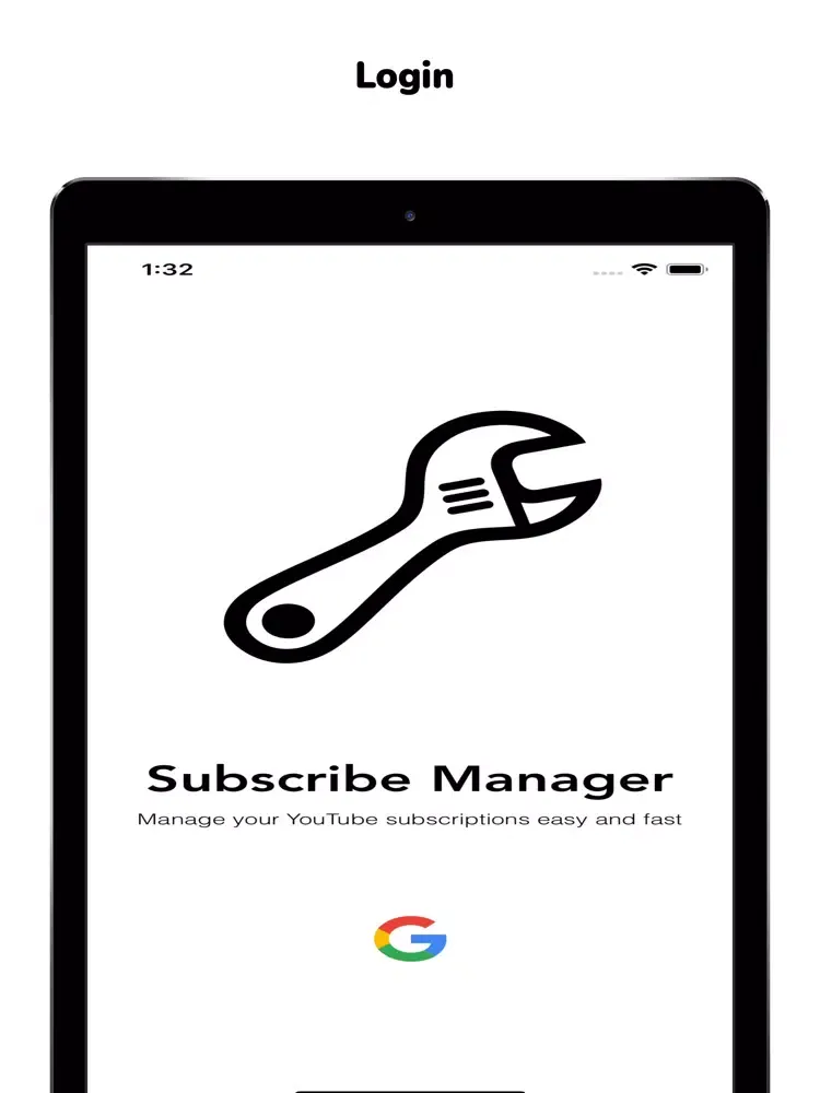 Tangkapan skrin YT Subscribe Manager iPad 