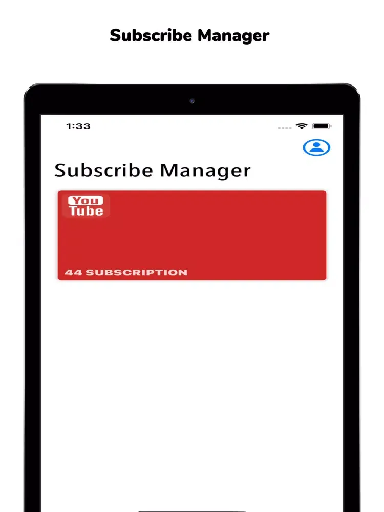 Tangkapan skrin YT Subscribe Manager iPad 