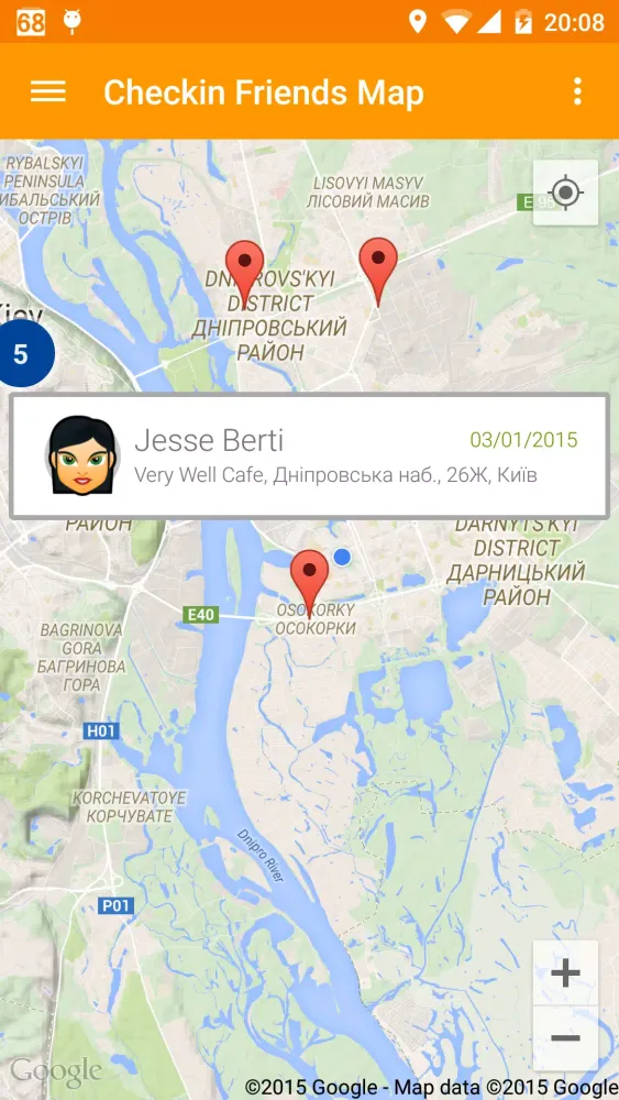 Checkin Friends Map Screenshots