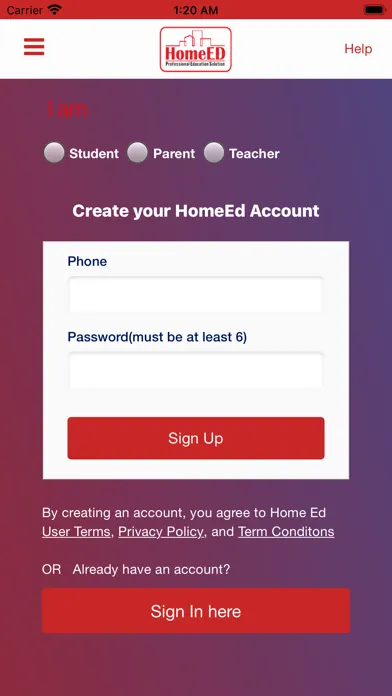 HomeED App Ekran Görüntüleri