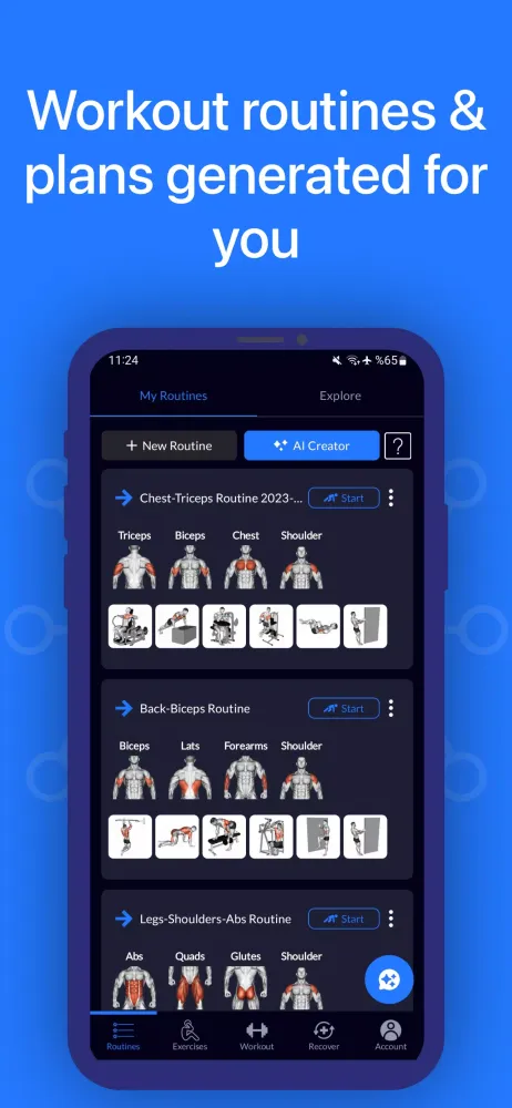 Workout Planner Gym Log・Fit AI Screenshots