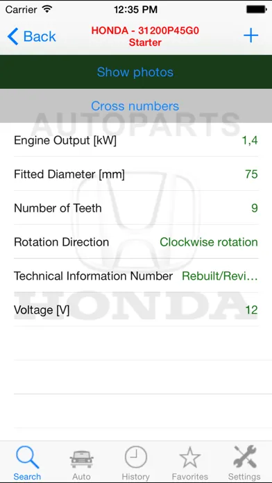 Autoparts for Honda Screenshots