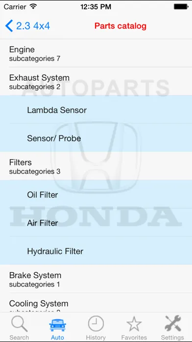 Autoparts for Honda Screenshots