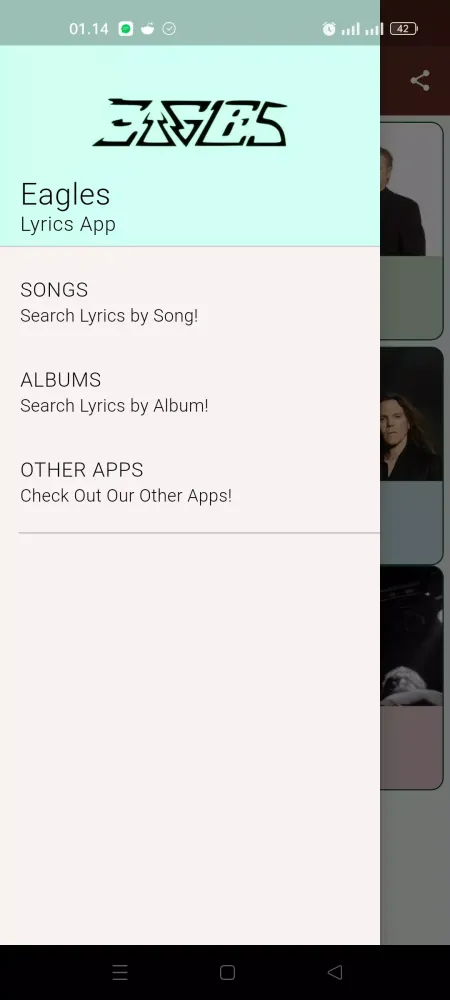 Capturas de pantalla de Eagles Lyrics