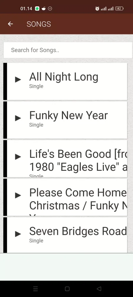 Capturas de pantalla de Eagles Lyrics