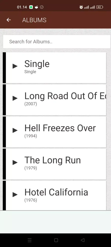 Capturas de pantalla de Eagles Lyrics