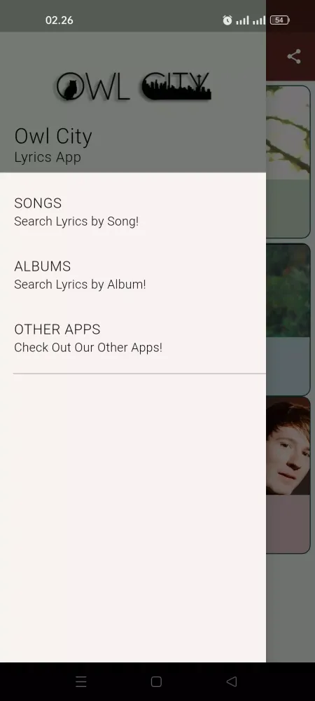 Owl City Lyrics Screenshots