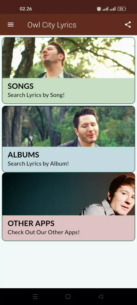 Owl City Lyrics Screenshots
