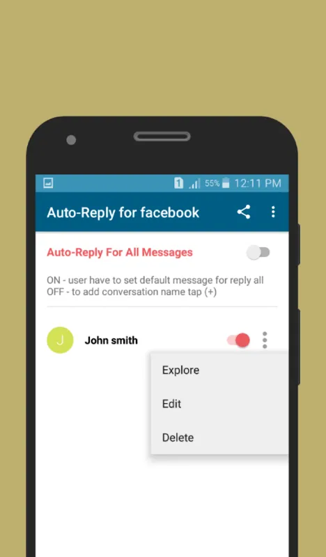 Auto-Reply for facebook Screenshots