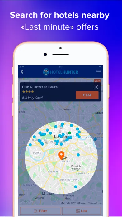 Hotelhunter - hotels nearby स्क्रीनशॉट