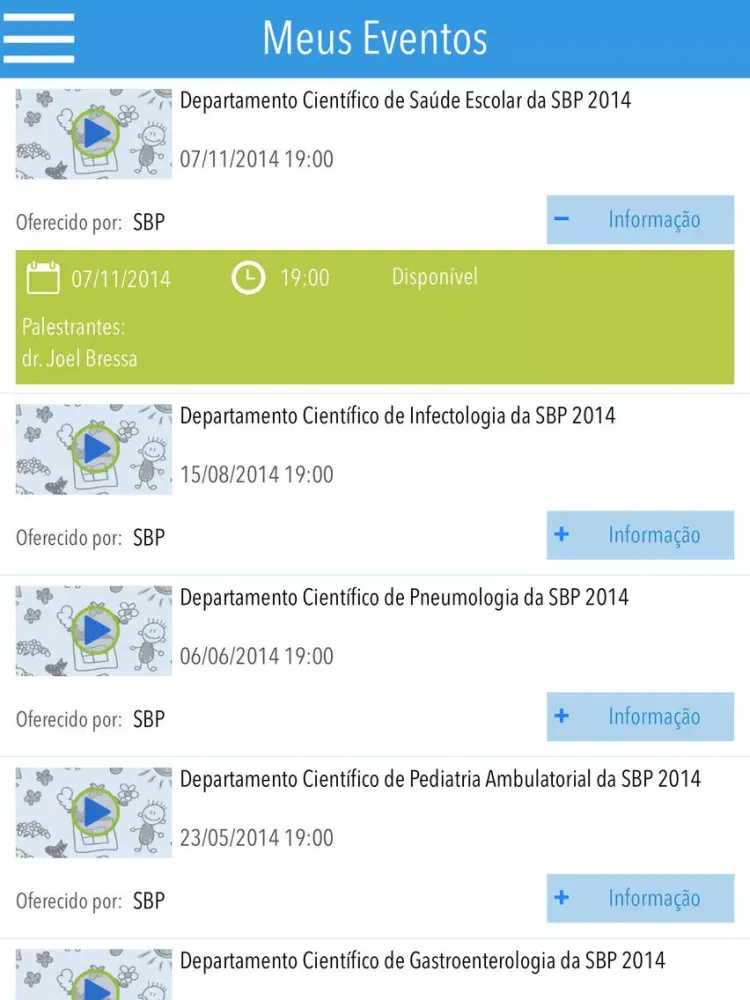 Capturas de pantalla de SBP EAD WebCast iPad 