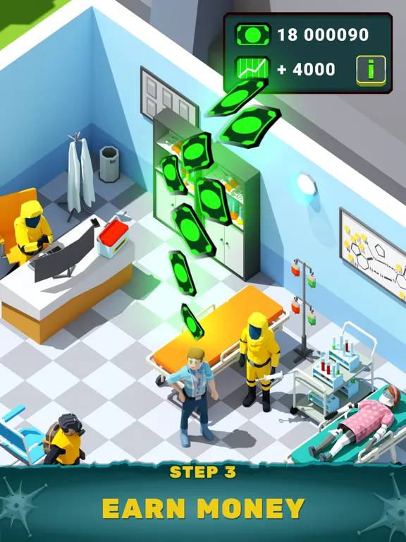 ภาพหน้าจอของ Idle Zombie Hospital Tycoon iPad 