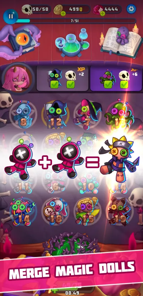 Tangkapan layar Goddess & Magic: Voodoo merge