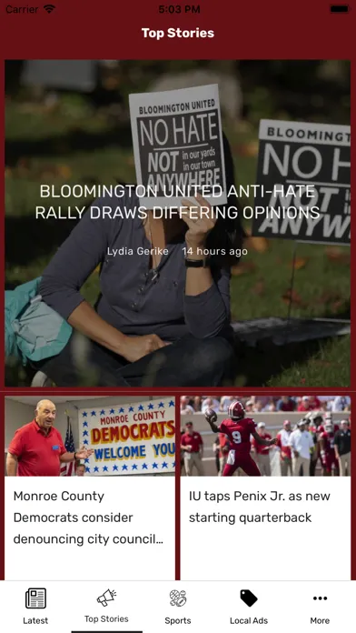 Capturas de tela do Indiana Daily Student