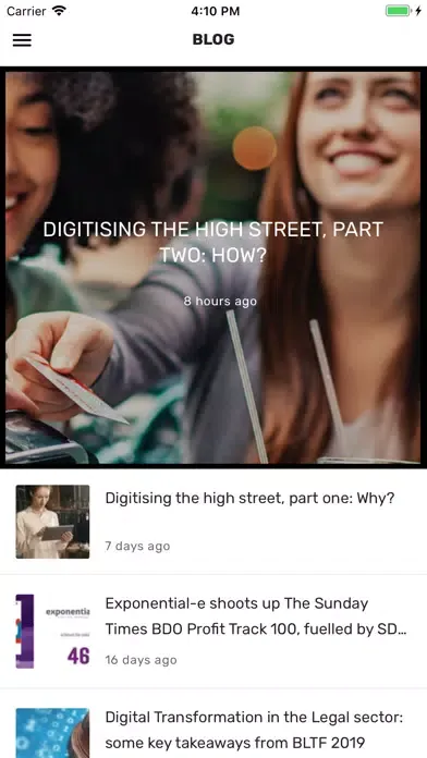 Exponential-e News Screenshots