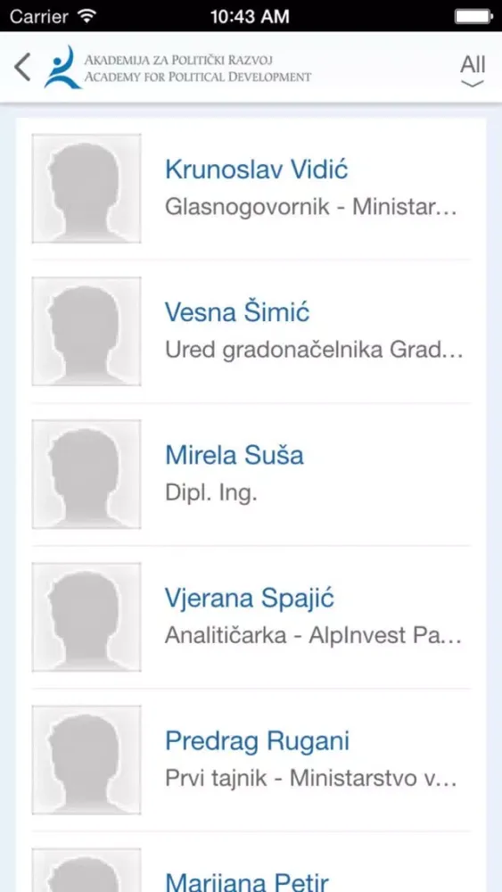 Screenshot di Akademija za politički razvoj