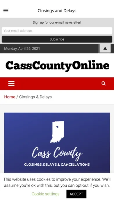 Ảnh chụp màn hình của Cass County INfo