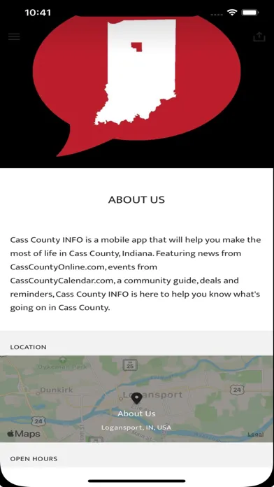 Ảnh chụp màn hình của Cass County INfo