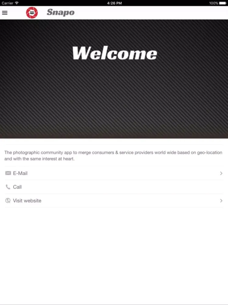 Snapo Photographic Community iPad  Ekran Görüntüleri