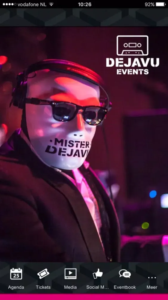Tangkapan layar Dejavu Events
