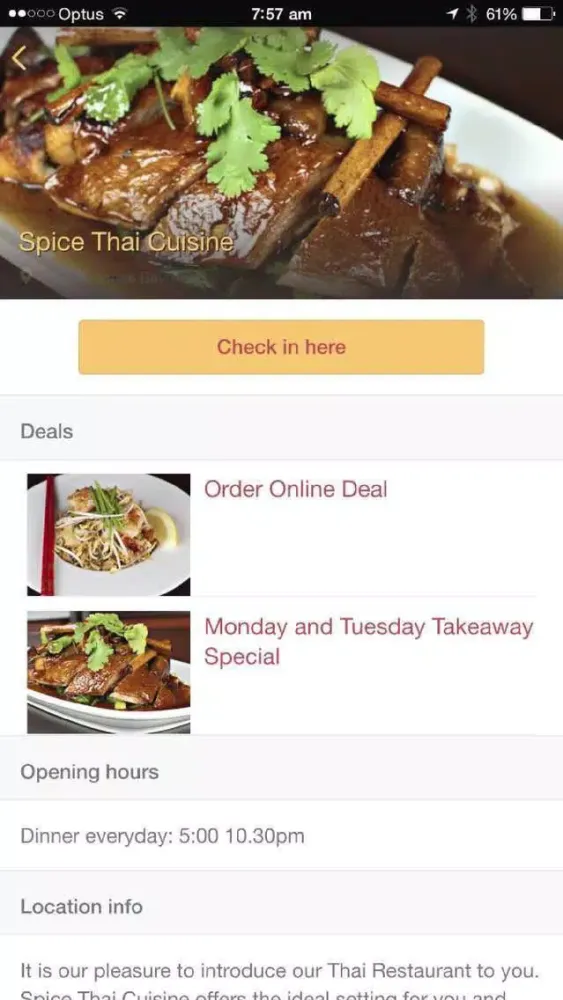 Capturas de tela do Spice Thai Cuisine