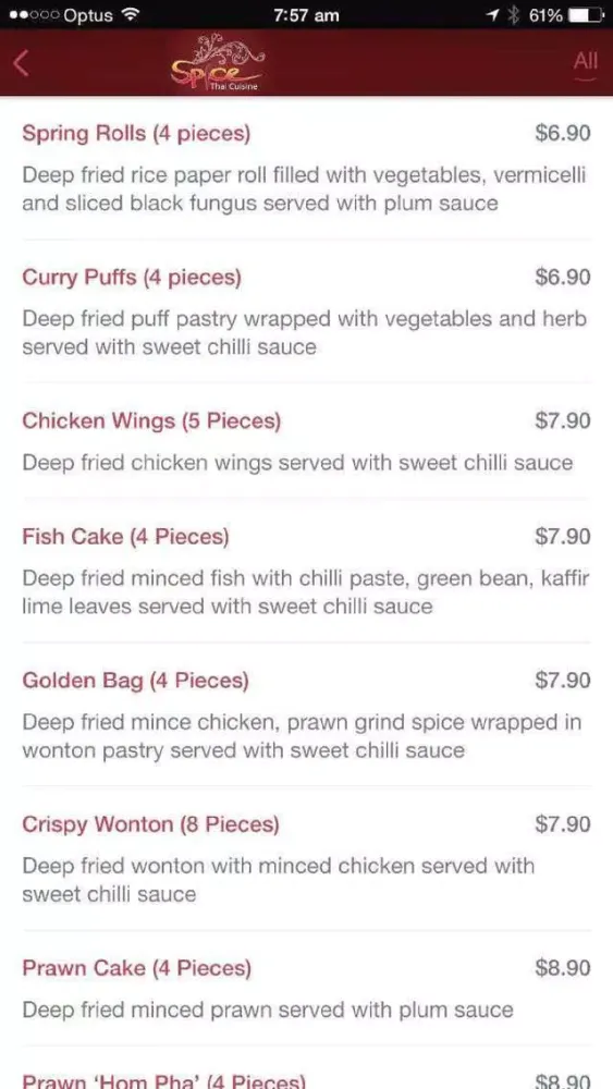 Capturas de tela do Spice Thai Cuisine