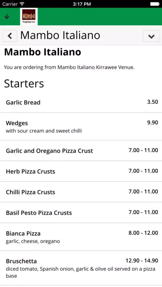 Tangkapan layar Mambo Italiano