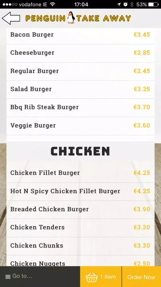 Penguin Takeaway Screenshots